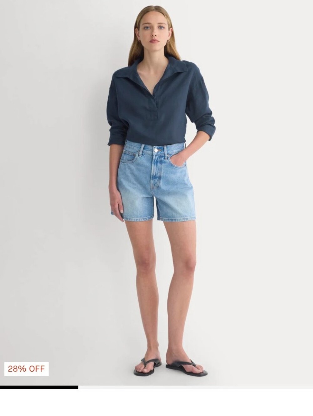 Way High Denim Short Size 23 Light Indigo